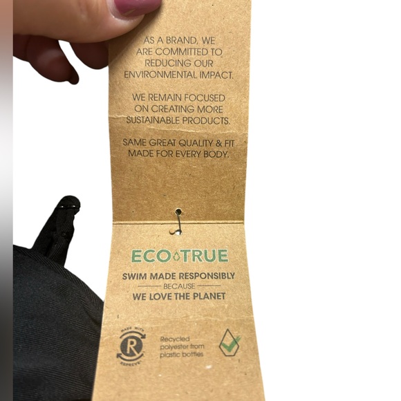 VOLCOM eco friendly black simply seamless tube bikini swim top size M NWT - Picture 5 of 6